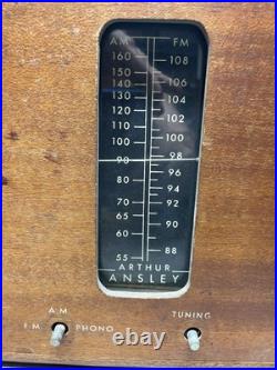 Vintage 1950s Arthur Ansley FM/AM Tube Radio Model R-1 For Parts Or Repair