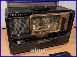 Vintage 1950s Zenith Transoceanic SW Radio 5H40 H-500 For Parts with Paperwork