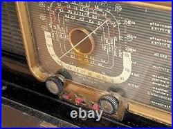 Vintage 1950s Zenith Transoceanic SW Radio 5H40 H-500 For Parts with Paperwork