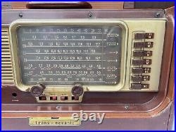 Vintage 1958 Zenith A600L Brown Leather Transoceanic radio parts or repair