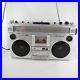 Vintage-1980s-Large-Heavy-Silver-Boombox-Sears-w-VU-Meters-For-Parts-Repair-01-mr