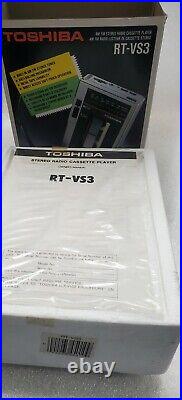 Vintage 1980s Toshiba RT-VS3 AM FM Stereo Cassette Player, Unused, For Parts Only