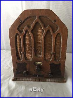 Vintage 30s REMLER MINUETTE TOMBSTONE RADIO #21 Cathedral For Parts
