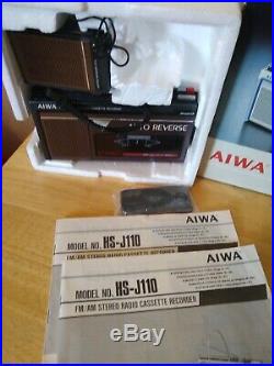Vintage Aiwa HS-J110 for parts or repair RADIO Works only with box and 2 manual