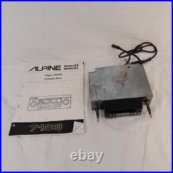 Vintage Alpine AM FM radio head unit Cassette player digital 7163 Parts As Is