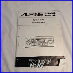 Vintage Alpine AM FM radio head unit Cassette player digital 7163 Parts As Is