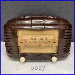 Vintage Astor Mickey Art Deco Tube Radio Brown Bakelite FOR PARTS/REPAIR