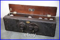Vintage Atwater Kent Model 30 Antique Tube Radio wood cabinet FOR PARTS REPAIR
