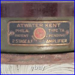 Vintage Atwater Kent Type Ta 2-2 Stage Af Amplifier Untested Parts Or Repair