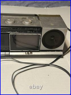 Vintage Boombox Emerson Model 450 With Black And White TV Set Parts Or Repair