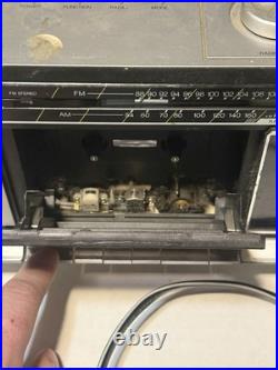 Vintage Boombox Emerson Model 450 With Black And White TV Set Parts Or Repair