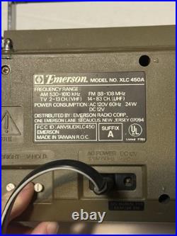 Vintage Boombox Emerson Model 450 With Black And White TV Set Parts Or Repair