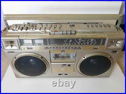 Vintage Boombox Gold JVC RC-M71JW Stereo Radio Cassette AS IS for parts repair