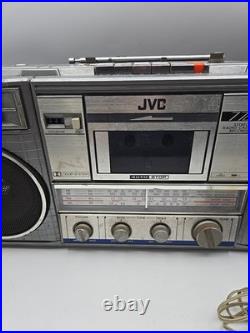 Vintage Boombox JVC RC-770JW Stereo Radio Cassette Recorder FOR PARTS EATS TAPES