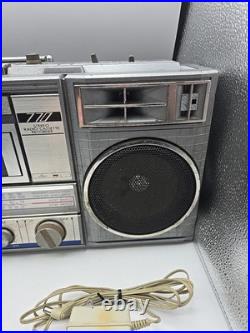 Vintage Boombox JVC RC-770JW Stereo Radio Cassette Recorder FOR PARTS EATS TAPES