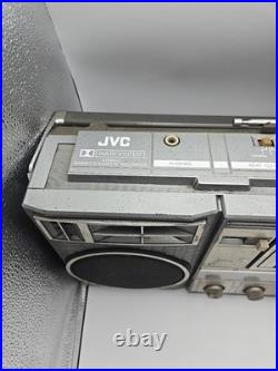 Vintage Boombox JVC RC-770JW Stereo Radio Cassette Recorder FOR PARTS EATS TAPES