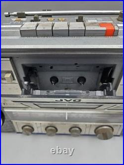 Vintage Boombox JVC RC-770JW Stereo Radio Cassette Recorder FOR PARTS EATS TAPES