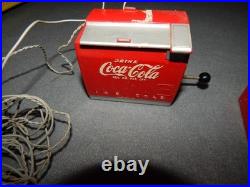 Vintage Coca Cola Mini Cooler Crystal Radios Lot Of 2 Parts HTF Estate Find