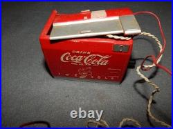 Vintage Coca Cola Mini Cooler Crystal Radios Lot Of 2 Parts HTF Estate Find