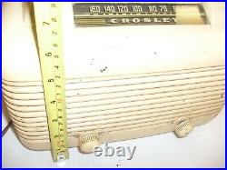 Vintage Crosley AM tube Radio art deco, mid modern Restore or parts, hums