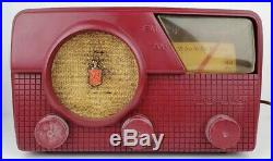 Vintage Crosley Model E-30 MN Red Plastic Art Deco AM FM Tube Radio Parts Repair