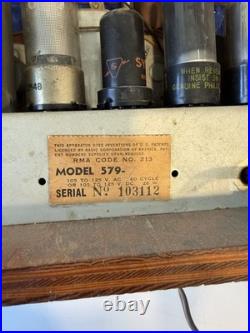 Vintage Detrola Model 579 Wooden Tube Radio For Parts
