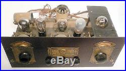 Vintage ERLA MONODIC MODEL S-50 radio part Untested CHASSIS with 5 EARLY TUBES