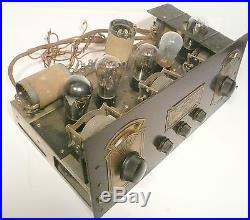 Vintage ERLA MONODIC MODEL S-50 radio part Untested CHASSIS with 5 EARLY TUBES