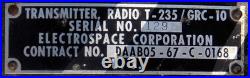 Vintage Electrospace T-235/GRC-10 Radio Transmitter (Parts Only)