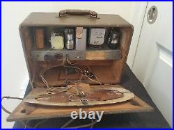 Vintage Fada Radio P-28A Suitcase Style Simulated Snakeskin-leather (for parts)