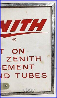 Vintage Framed Zenith Replacement Parts And Tubes Sign Cardboard Framed Sign