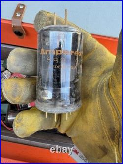 Vintage GE Radio TV Repairman Tube Caddy Orange Case Toolbox WithTubes & Parts