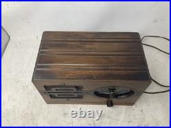 Vintage General Electric Pla-Mor Wooden Tube Radio B273699 Powers On Parts Read