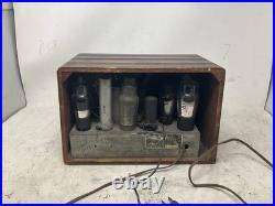 Vintage General Electric Pla-Mor Wooden Tube Radio B273699 Powers On Parts Read