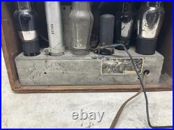 Vintage General Electric Pla-Mor Wooden Tube Radio B273699 Powers On Parts Read