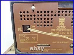 Vintage Grundig Majestic Model 92 US Radio Germany NOT TESTED PARTS/REPAIR ONLY