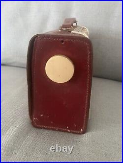 Vintage His Master's Voice Transistor Radio Red leather case HMV UNTESTED Parts