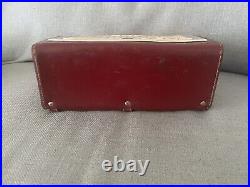 Vintage His Master's Voice Transistor Radio Red leather case HMV UNTESTED Parts