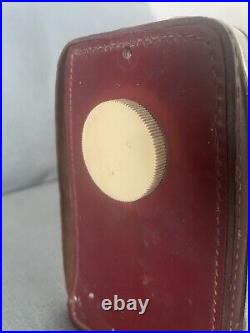 Vintage His Master's Voice Transistor Radio Red leather case HMV UNTESTED Parts