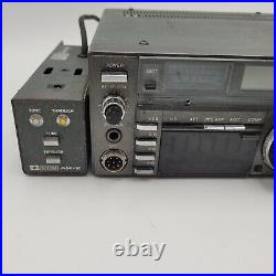 Vintage ICOM IC-735 HF Ham Radio Transceiver withAH-2 Tuner Powers On Parts Only