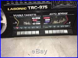 Vintage Jumbo Lasonic Trc-975 Stereo Boombox Double Cassette Radio Parts Read