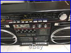 Vintage Jumbo Lasonic Trc-975 Stereo Boombox Double Cassette Radio Parts Read