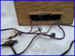 Vintage Kilocycles Tube Radio Antique Tweed Electric Radio, For Parts Display