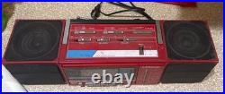 Vintage Lasonic TRC-926 Ghetto Boombox Radio RARE RED Color Parts/ Repair Broke
