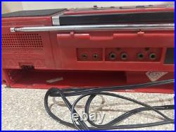 Vintage Lasonic TRC-926 Ghetto Boombox Radio RARE RED Color Parts/ Repair Broke