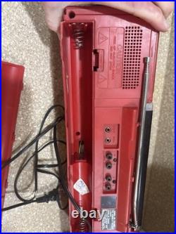 Vintage Lasonic TRC-926 Ghetto Boombox Radio RARE RED Color Parts/ Repair Broke