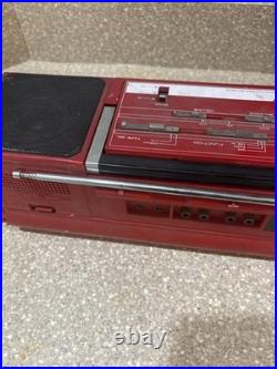 Vintage Lasonic TRC-926 Ghetto Boombox Radio RARE RED Color Parts/ Repair Broke