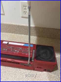 Vintage Lasonic TRC-926 Ghetto Boombox Radio RARE RED Color Parts/ Repair Broke