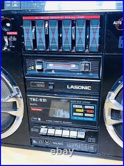 Vintage Lasonic TRC-931 Ghetto Blaster Boombox FOR PARTS OR REPAIR AS IS READ