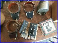 Vintage Lot of Crystal Radio Parts 1920s Ham Coils Tube Sockets Tuners Etc